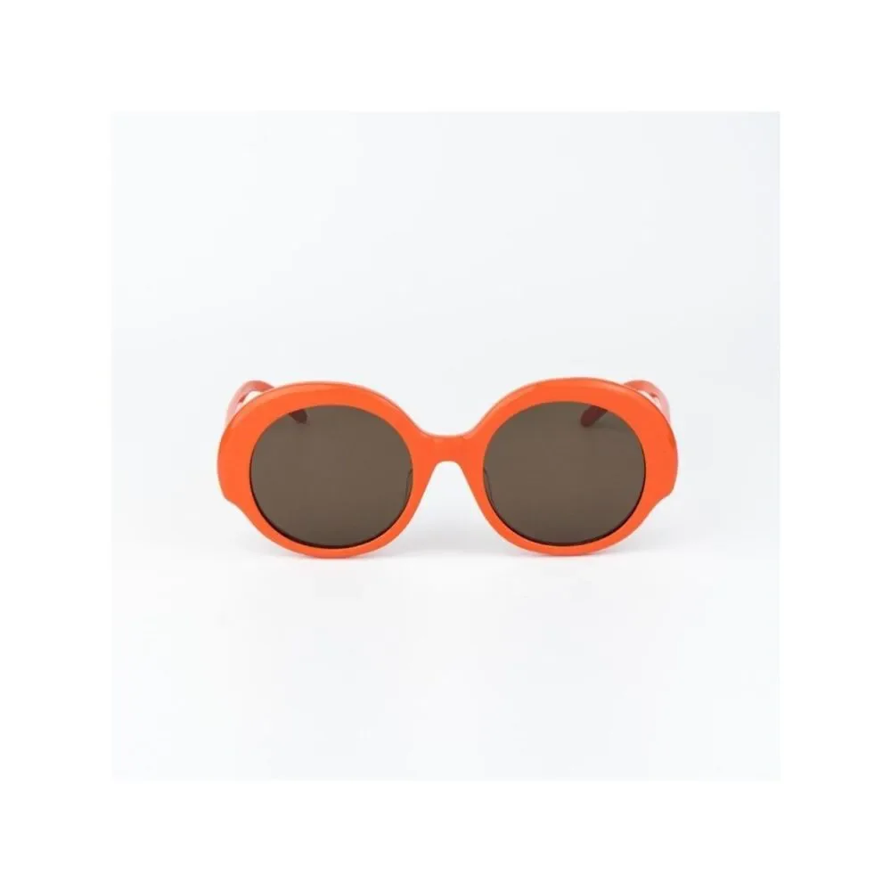 Loewe Women Sunglasses Orange Brown Round LW40135F 42E NEW AUTHENTIC